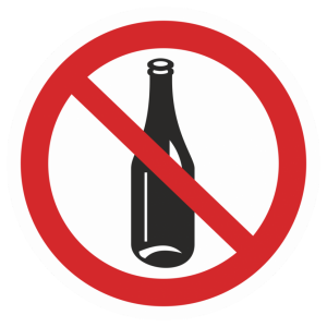 Наклейка «Вход со спиртными напитками запрещен»