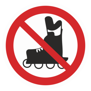 Наклейка «Вход на роликах запрещен»