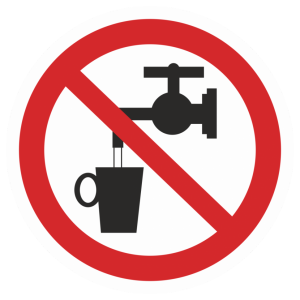 Наклейка P-05 «Запрещается использовать в качестве питьевой воды»
